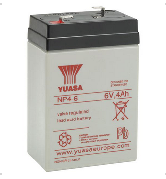 Battery Yuasa  VRLA NP4-6(6V 4Ah) Rechargeable General Purpose